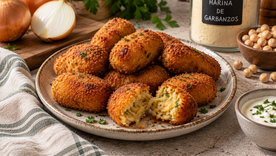 Unas deliciosas croquetas express de cebolla y harina de garbanzos ¡para no salir de tu dieta!