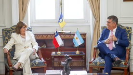 Patricia Bullrich junto al alcalde de Santiago de Chile.&nbsp;