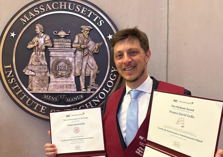 Franco Gollo marcó un hito al convertirse en el único argentino en recibir una doble premiación en el Instituto Tecnológico de Massachusetts (MIT). Foto: Gentileza