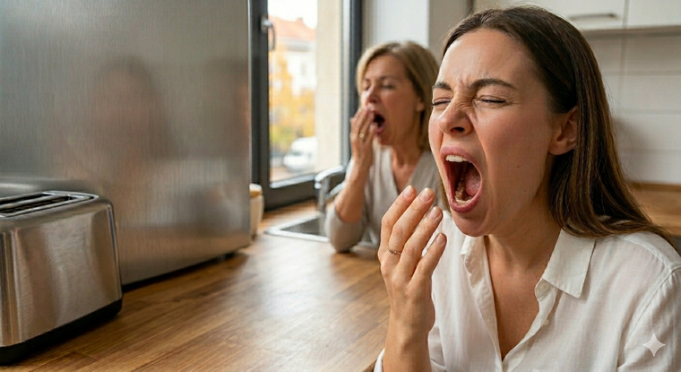 El bostezo es contagioso. Fuente: IA Gemini.