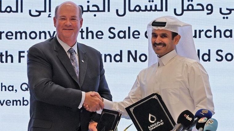El acuerdo para llevar el gas de Qatar a Alemania fue anunciado por el ministro de energía qatarí y el jefe de ConocoPhillips, que participa de la operación. Foto: AFP