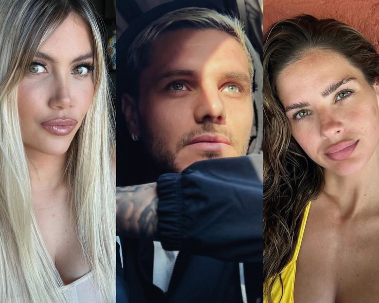 Wanda Nara, Mauro Icardi y la China Suárez. Foto: Instagram @wanda_nara @mauroicardi @sangrejaponesa.
