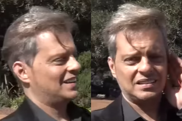 EL DOBLE DE LUIS MIGUEL El actor se olvidó un objeto fundamental en el lugar en el que votó Foto: GENTILEZA YOUTUBE CRÓNICA