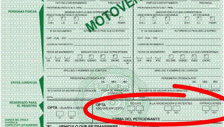 La imagen difundida del nuevo Formulario 08 Foto: @m_cuneolibarona