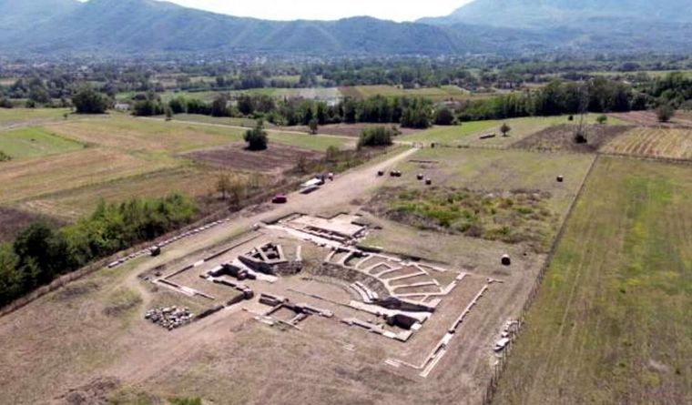 Vista de la excavación de Interamna Lirenas desde arriba y desde el Norte. Foto: Dpa.