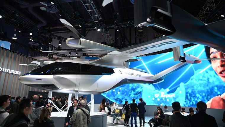 El taxi volador Hyundai S-A1, desarrollado por la empresa surcoreana y Uber Technologies. Las Vegas, EE.UU., 7 de enero de 2020. Foto: RT