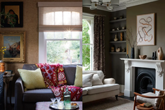 Elegir un esquema de colores análogo (izq) y considerar el uso de un espacio existente (der). Foto: Nadia Watts Interior Design / foto de Emily Minton-Redfield y Benjamin Moore