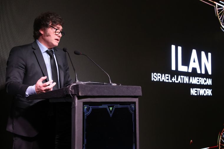 Javier Milei en la presentación de la Fundación ILAN