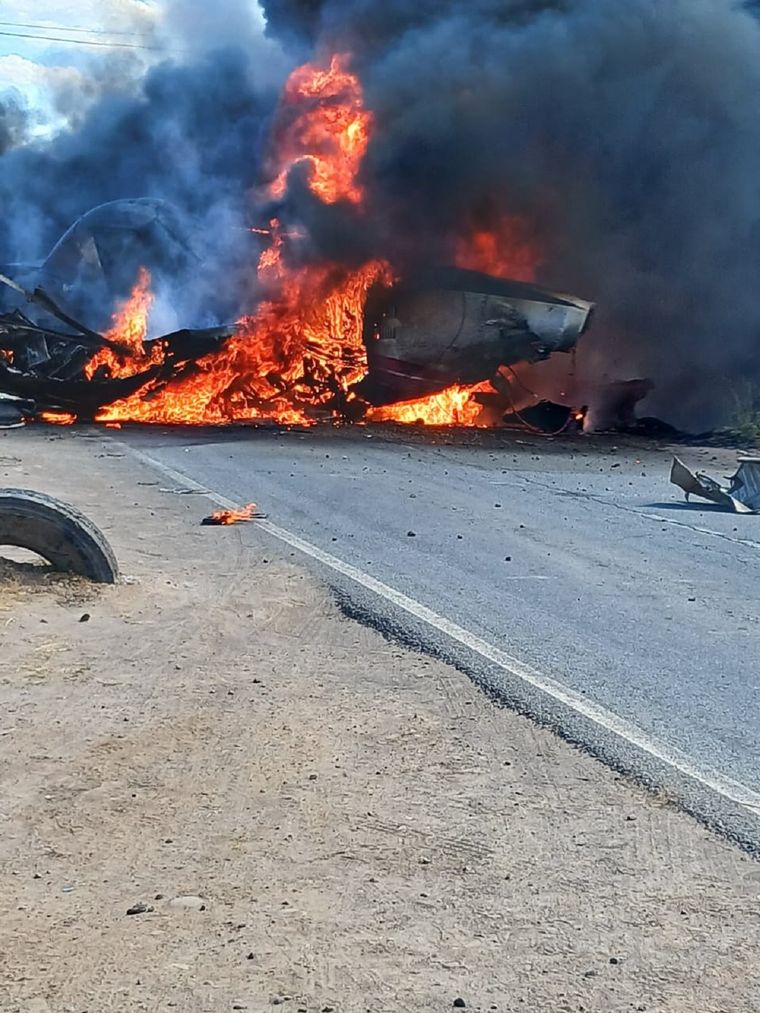 La aeronave totalmente destruida. Foto: X @Hechosanderecho