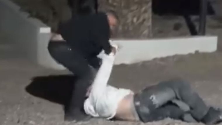 El guardia de seguridad redujo al adolescente cuando ya estaba inmóvil. 