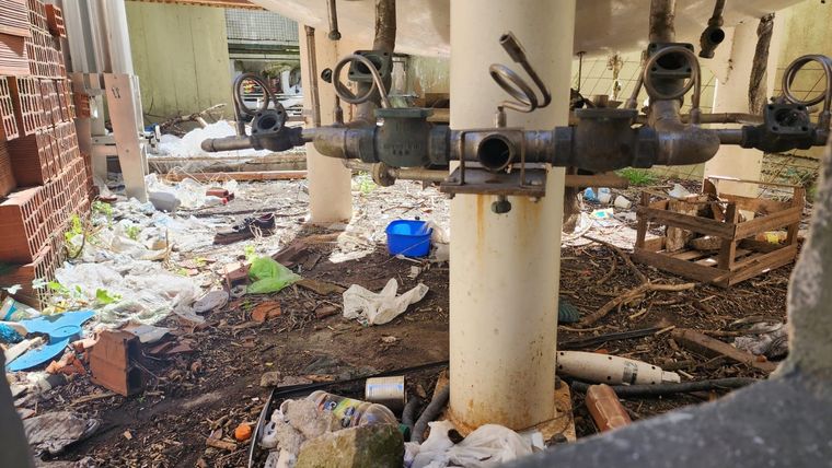 El lugar donde intentaron robar las cañerías Foto: Zona Sanitaria VIII