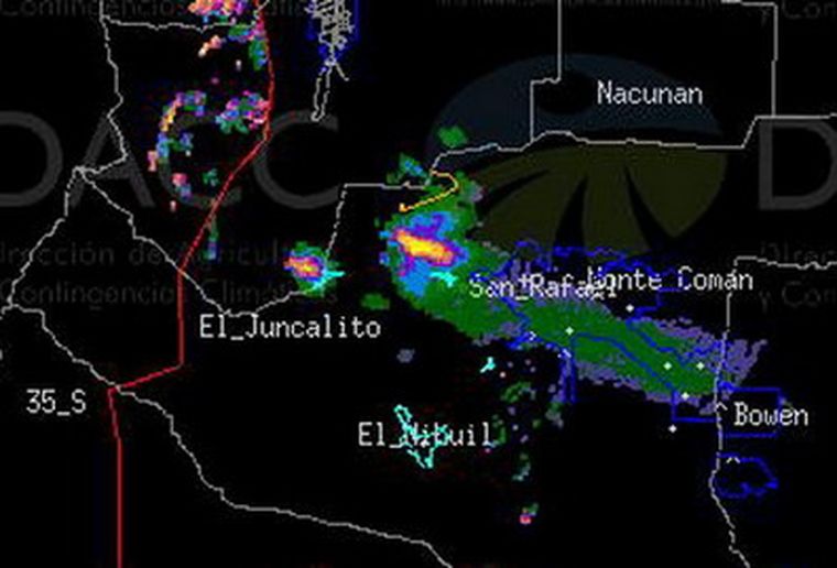 Imagen del mapa de Contingencias Climáticas de las 18.54. Foto: MDZ