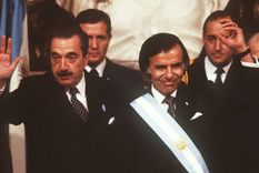 Raúl Alfonsín y Carlos Menem Foto: NA