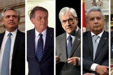 Los presidentes Alberto Fernández, Jair Bolsonaro, Sebastián Piñera, Lenin Moreno y Nayib Bukele.