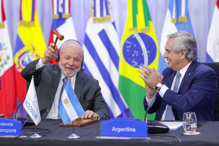 Alberto Fernández junto a Lula Da Silva