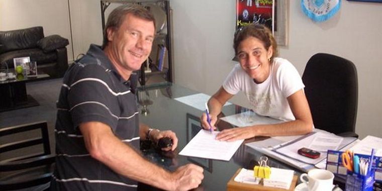 Marangoni junto a Beatriz Barbera, la Secretaria de Deportes de la provincia. Foto: MDZ