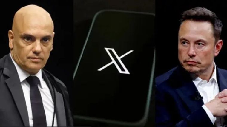 El juez Alexandre de Moraes (izquierda) había advertido que tomaría la medida si la empresa liderada por el multimillonario Elon Musk no designaba un responsable ante la ley brasileña Foto: STF, Getty, Reuters