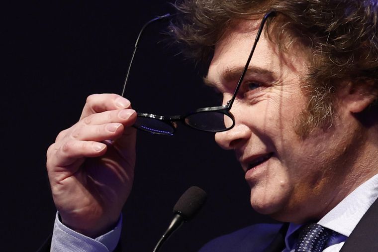 Prudente. Javier Milei evitó meterse en temas delicados y apuntó a la casta Foto: EFE