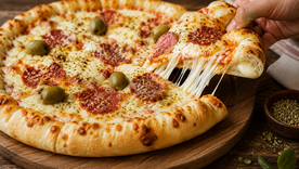 Conocé aquí la receta para la pizza con borde relleno.