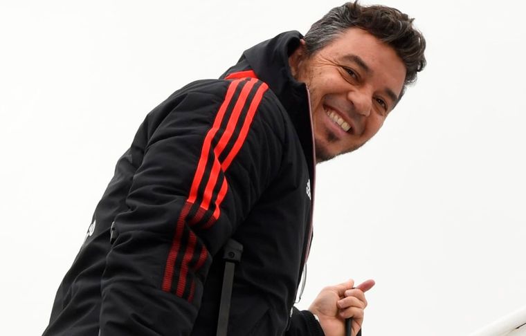 Gallardo estuvo asistiendo el partido de la Reserva de River contra Racing. Foto: @RiverPlate