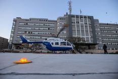 El motociclista accidentado fue trasladado en helicóptero al Hospital Central