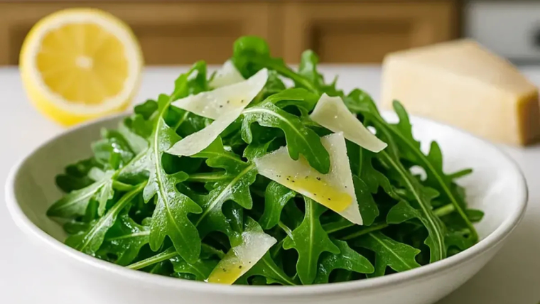 Plato que no falla: receta de ensalada de rúcula y parmesano rápida y deliciosa.
