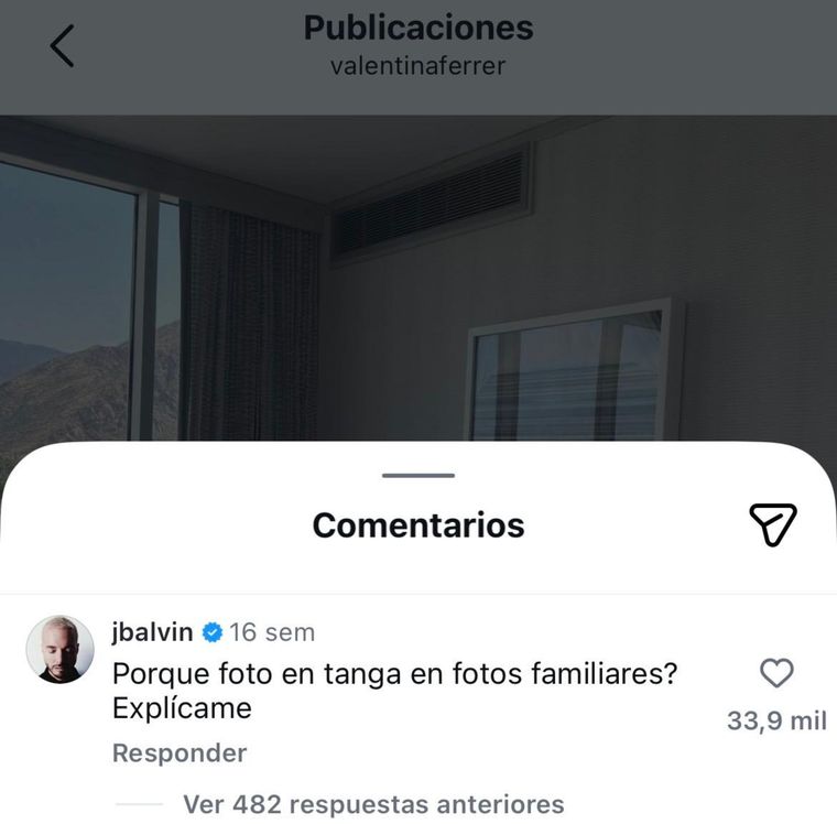 Otro de los mensaje que el cantante le dejaba a Ferrer en sus posteos. Otro de los mensaje que el cantante le dejaba a Ferrer en sus posteos.