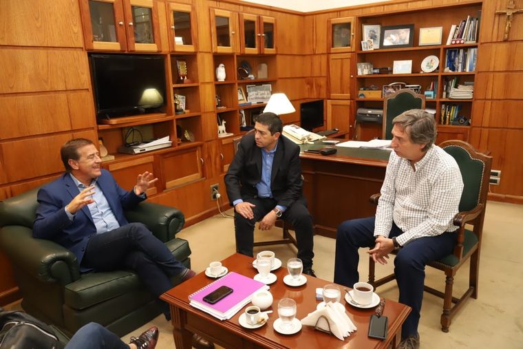 Félix, Marcolini y Rodolfo Suarez en una reunión reciente.
