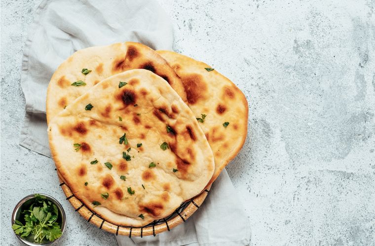 Pan naan Una receta clásica para hacer en pocos minutos Foto: Shutterstock