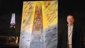 La pintura del artista colombiano Gustavo Zuluaga se convirtió en un show de luces navideñas.