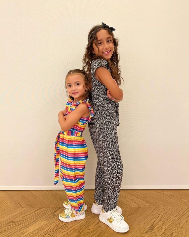 Angel Di María es papá de Mía de 9 y Pía de 5 años que se divierten con distintos looks Foto: Instagram