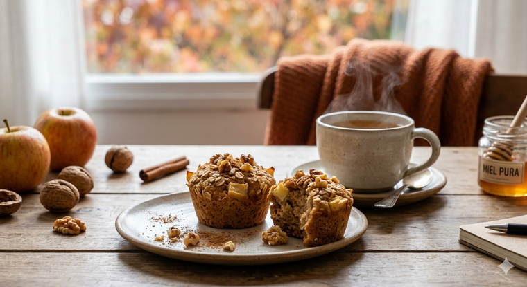 Una merienda saludable. Fuente: Ia Gemini.