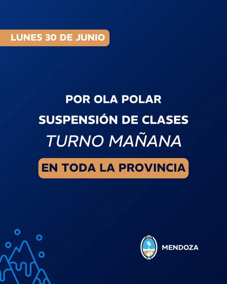 El anuncio de la DGE con la suspensión de clases. El anuncio de la DGE con la suspensión de clases.