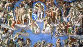 El Juicio Final mide 13,70 m por 12,20 m y en la pintura aparecen los santos católicos Pedro, Pablo, Andrés, Catalina, Lorenzo y Blas, entre otros. Imagen: Wikipedia. El Juicio Final mide 13,70 m por 12,20 m y en la pintura aparecen los santos católicos Pedro, Pablo, Andrés, Catalina, Lorenzo y Blas, entre otros. Imagen: Wikipedia.