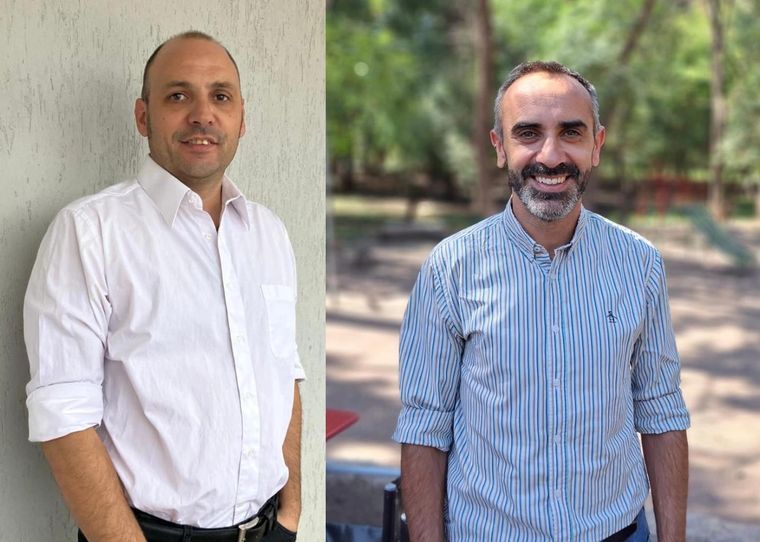 Los docentes Manuel Cuervo (FCPyS) y Damián Berridy (FCEN), precandidatos al Rectorado para estas elecciones en la UNCuyo, alguno de ellos busca integrar la fórmula de oposición 2026. El 9 de junio serán las elecciones en la UNCuyo.
