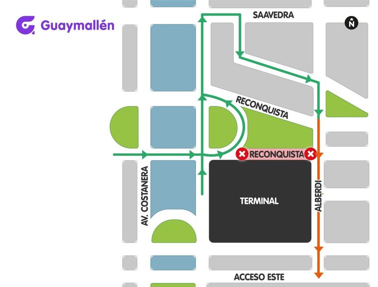 Obras en la Terminal de Mendoza: cómo serán los cortes. Obras en la Terminal de Mendoza: cómo serán los cortes.