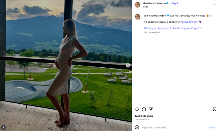 El posteo de Daniela Christiansson en Instagram anunciando la feliz noticia. Foto: captura de pantalla Instagram/ @danielachristiansson. El posteo de Daniela Christiansson en Instagram anunciando la feliz noticia. Foto: captura de pantalla Instagram/ @danielachristiansson. 