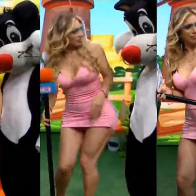 La modelo fue a un programa infantil y terminó siendo acosada por el gato Silvestre