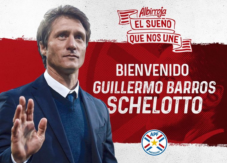 Así presentaron a Guillermo Barros Schelotto en Paraguay. Foto: Selección de Paraguay