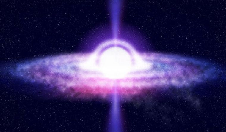 Ilustración artística de un agujero blanco. Foto: Dpa.
