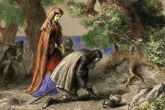 Thorfin y Gudrid en la orilla de Vineland , (1877). Los exploradores dirigieron una expedición a la costa de América del Norte visitada por los vikingos nórdicos. Foto: GETTY IMAGES