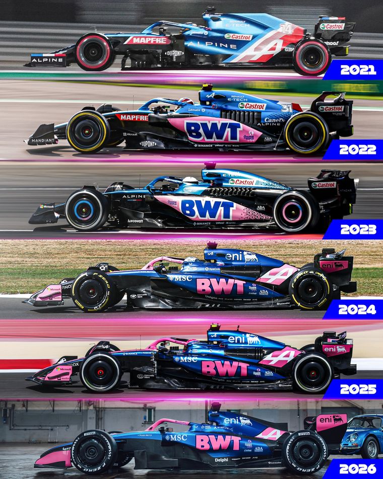 La Fórmual 1 mostró cómo fue evolucionando Alpine desde 2021 hasta la actualidad. La Fórmual 1 mostró cómo fue evolucionando Alpine desde 2021 hasta la actualidad.