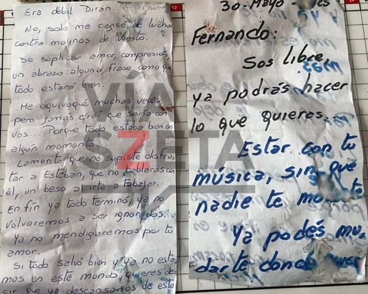 La carta escrita por la autora del crimen. La carta escrita por la autora del crimen.