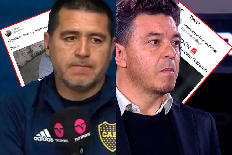 Riquelme y Gallardo, los principales apuntados de los memes de un domingo negro para Boca y River.