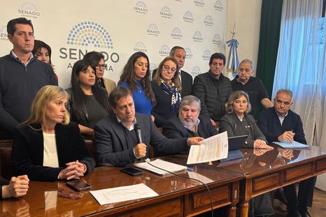 Conferencia de prensa de senadores K Conferencia de prensa de senadores K