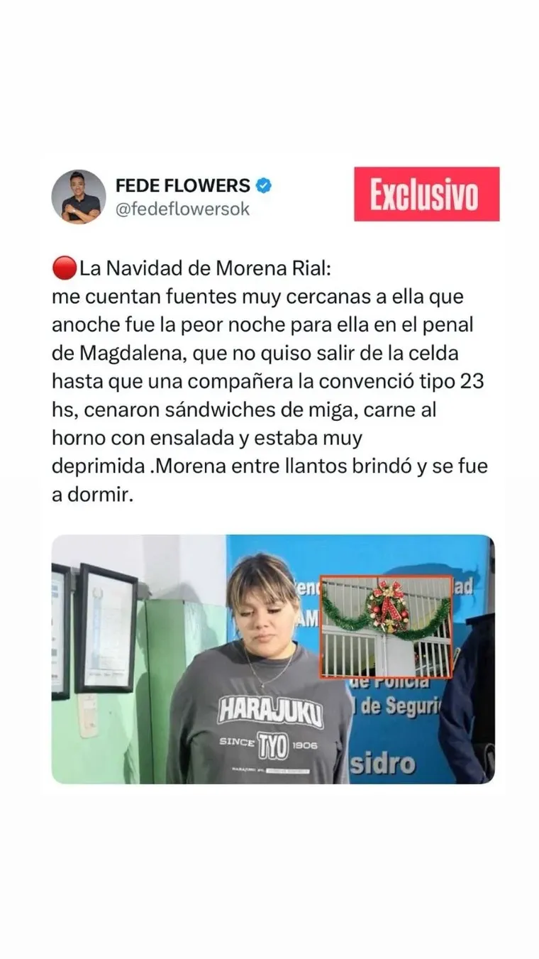 La información que brindó el periodista sobre la Navidad que pasó Morena Rial. La información que brindó el periodista sobre la Navidad que pasó Morena Rial.