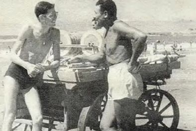 MDZol | La historia entre Alfredo Aubone y el guardavidas Luis Ángel Fulco. Foto: Gentileza