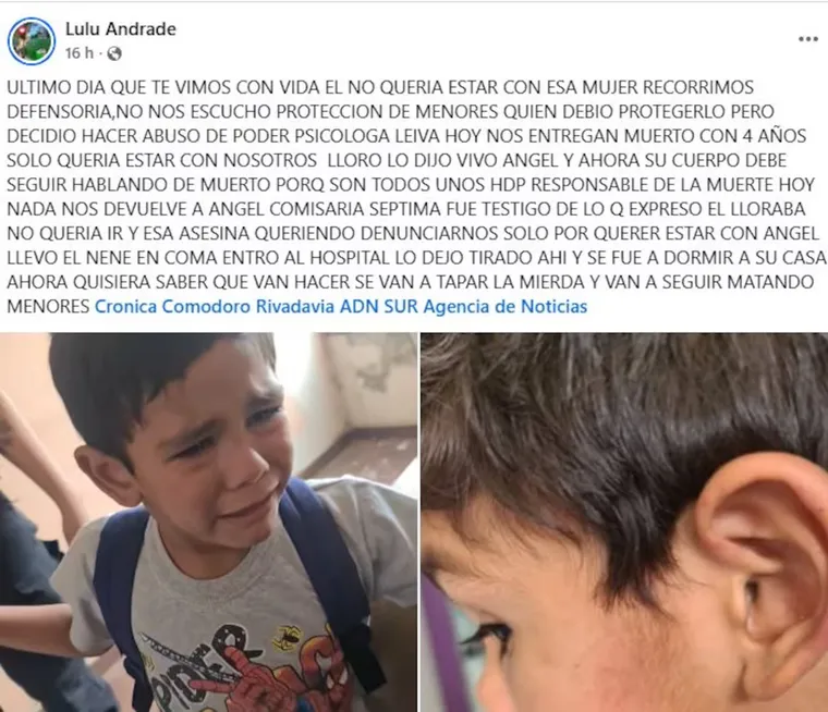 La despedida en redes sociales de la pareja del padre al pequeño. La despedida en redes sociales de la pareja del padre al pequeño.