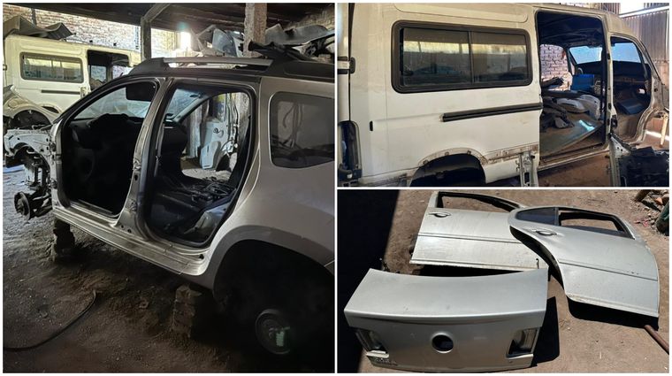 Los allanamientos contra la banda que se desarrollaron en Guaymallén permitieron recuperar vehículos y autopartes.&nbsp;