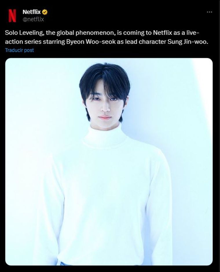 Netflix anunció oficialmente el lanzamiento del live action de Solo Leveling. Foto: X Netflix anunció oficialmente el lanzamiento del live action de Solo Leveling. Foto: X